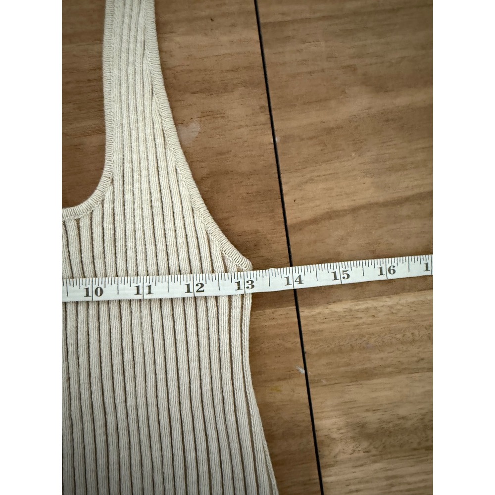Intimately Free People Ribbed Knit Racerback Tank Top Beige Small - Picture 6 of 7